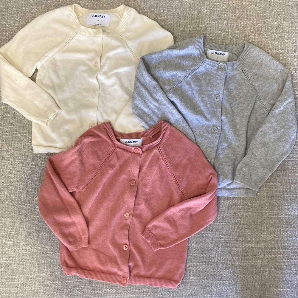 3 pc bundle of 3 cotton old navy cardigan sweaters